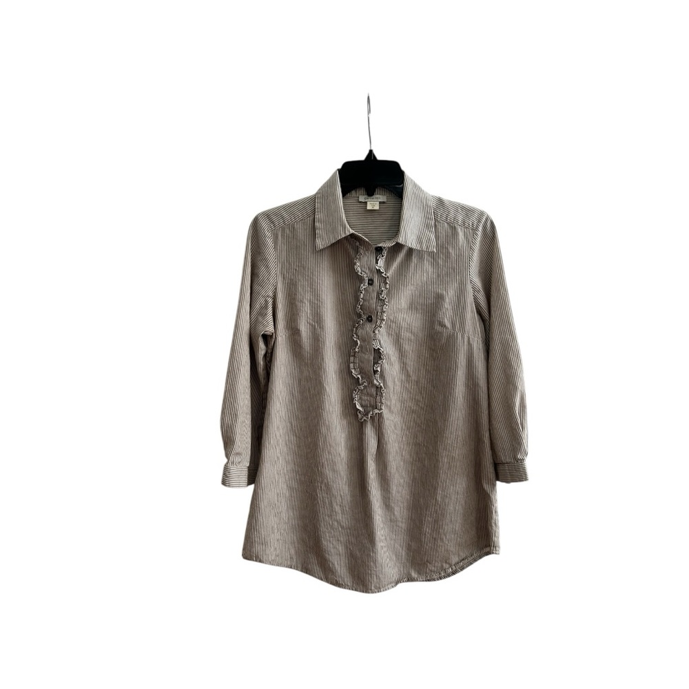 Garnet Hill ruffle trim tunic top Sz 4